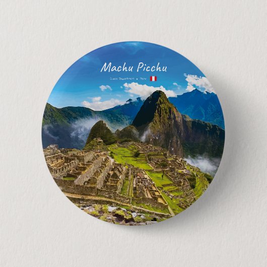 Machu Picchu, Peru - Inca Citadel Ruïnes Ronde Button 5,7 Cm (Voorkant)