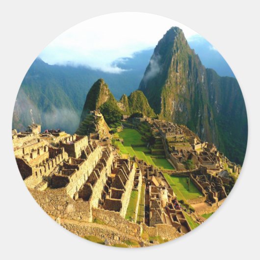 Machu Picchu Peru Inca Ronde Sticker (Voorkant)