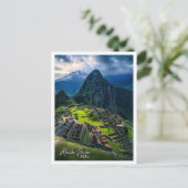 Machu Picchu Peru is de prachtige toeristische pla Briefkaart (Staand voorkant)