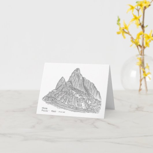 Machu Picchu, Perú Kaart (Gele Bloem)