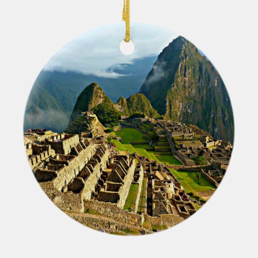 Machu Picchu, Peru Keramisch Ornament (Achterkant)