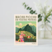 Machu Picchu Peru Kunst Reisreproducties Briefkaart (Staand voorkant)
