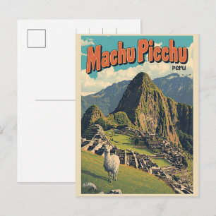 Machu Picchu Peru lama berggezichten cadeaus Feestdagenkaart