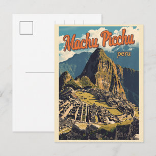 Machu Picchu Peru lokale oude vrouw cadeaus Feestdagenkaart
