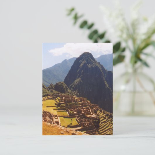 Machu Picchu Peru - Machu Picchu Ruins Sunrise Briefkaart (Staand voorkant)