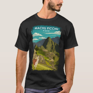 Machu Picchu Peru Minimale Retro Inca Trav T-shirt