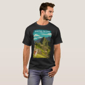 Machu Picchu Peru Minimale Retro Inca Trav T-shirt (Voorkant volledig)