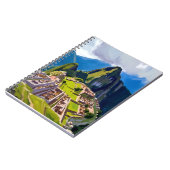 Machu Picchu Peru Painting Travel Art Notitieboek (Linkerzijde)