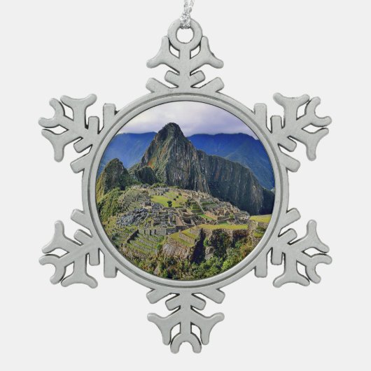 MACHU PICCHU - Peru - panorama Tin Sneeuwvlok Ornament (Voorkant)