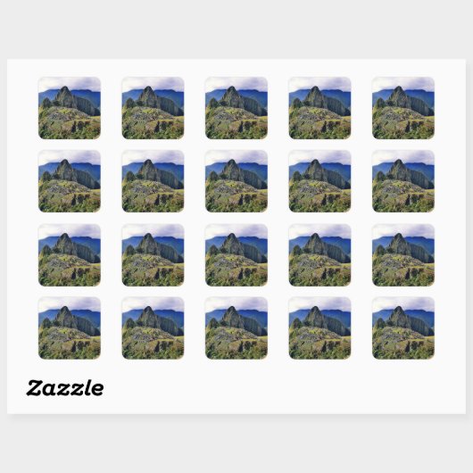 MACHU PICCHU - Peru - panorama Vierkante Sticker (Vel)