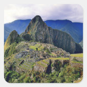 MACHU PICCHU - Peru - panorama Vierkante Sticker (Voorkant)