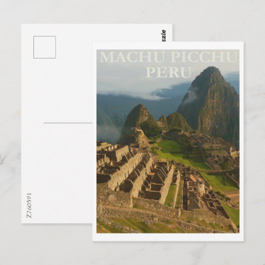 Machu Picchu Peru, Reis Briefkaart (Voorkant / Achterkant)