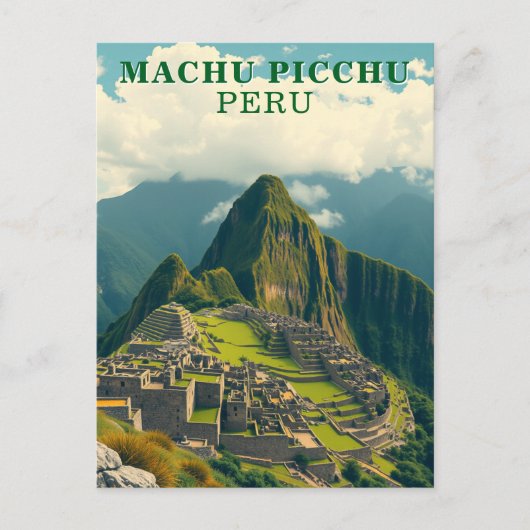 Machu Picchu Peru Reis Briefkaart (Voorkant)
