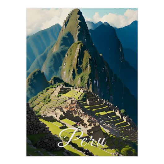 Machu Picchu Peru Reisposter Perfect Poster (Voorkant)