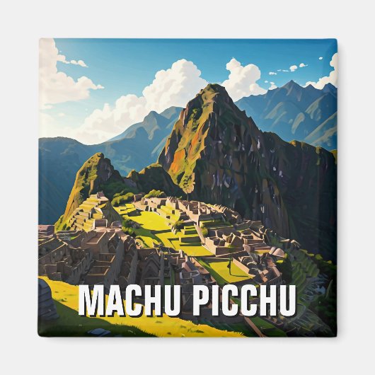 Machu Picchu Peru Reissouvenir Magneet (Voorkant)