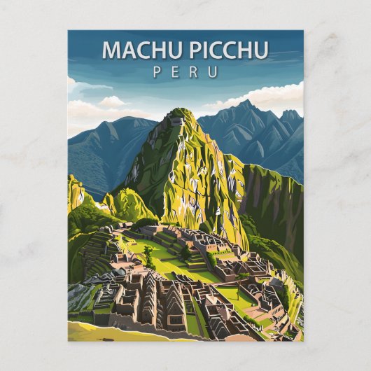 Machu Picchu Peru Reizen Inca Ruïnes Briefkaart (Voorkant)