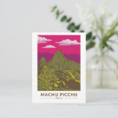 Machu Picchu Peru Reizen Kunst Retro Briefkaart (Staand voorkant)