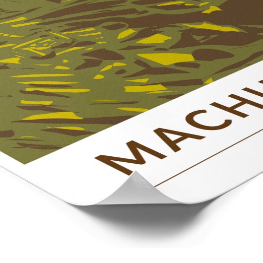 Machu Picchu Peru Reizen Kunst Retro Poster (Hoek)