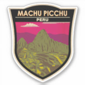 Machu Picchu Peru Reizen Kunst Retro Sticker (Voorkant)