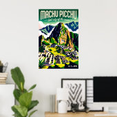 Machu Picchu Peru Retro Reisposter Kunst Poster (Thuiskantoor)