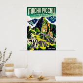 Machu Picchu Peru Retro Reisposter Kunst Poster (Keuken)