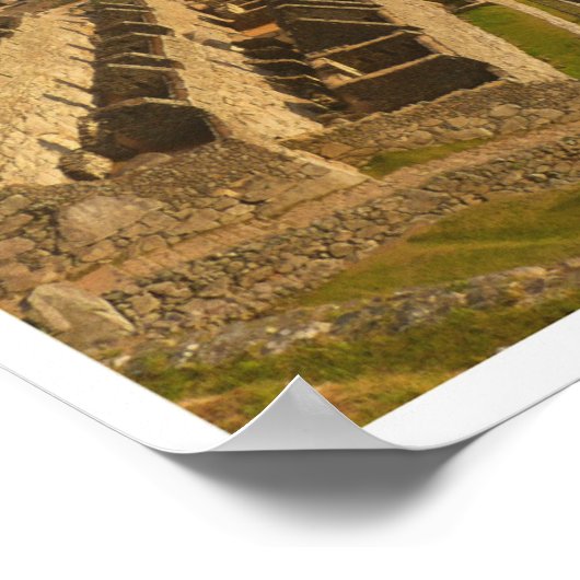 Machu Picchu Peru Retro Vintage Poster (Hoek)