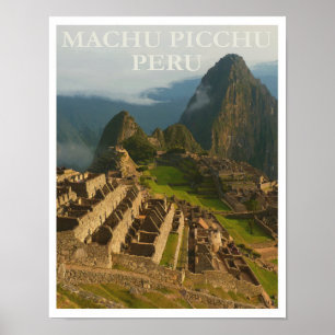Machu Picchu Peru Retro Vintage Poster