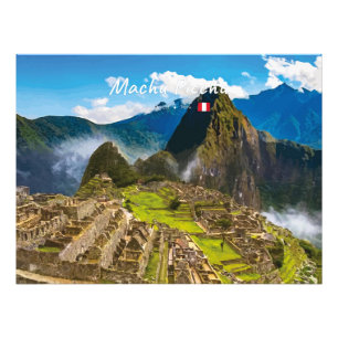 Machu Picchu, Peru - Ruïnes van het Inca-bolwerk Foto Afdruk