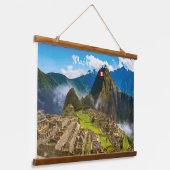 Machu Picchu, Peru - Ruïnes van Inca-citadel Hangend Wandkleed (Gebogen)