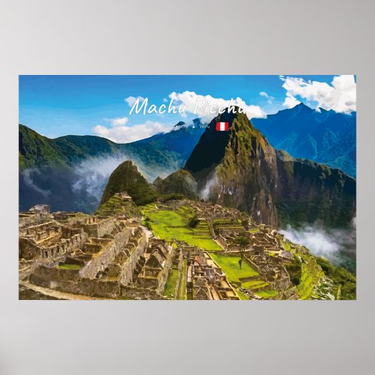 Machu Picchu, Peru - Ruïnes van Inca-citadel Poster (Voorkant)