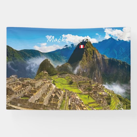 Machu Picchu, Peru - Ruïnes van Inca-citadel Spandoek (Horizontaal)