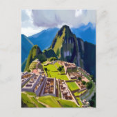 Machu Picchu Peru Schilderij Briefkaart (Voorkant)