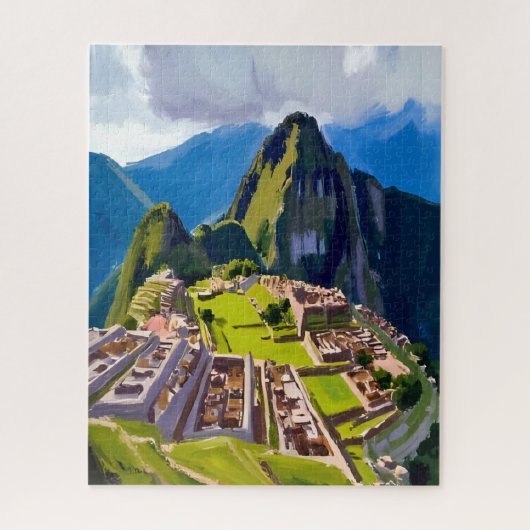 Machu Picchu Peru Schilderij Legpuzzel (Verticaal)
