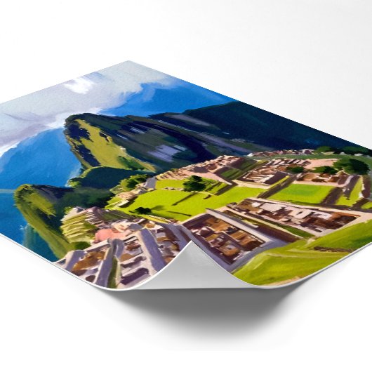Machu Picchu Peru Schilderij Poster (Hoek)
