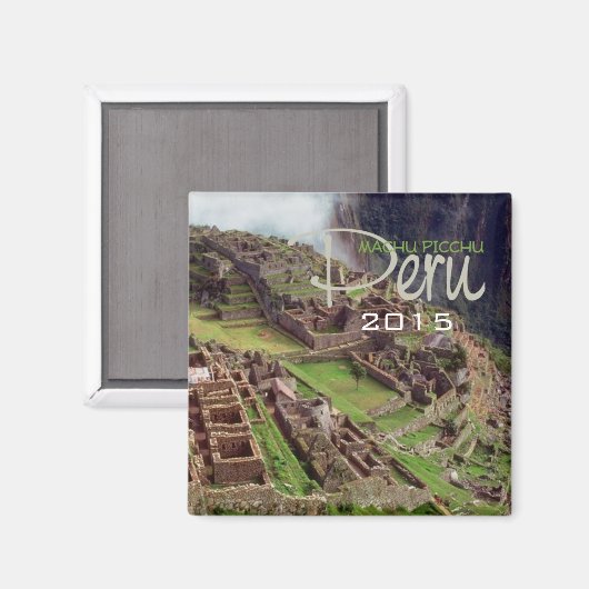 MACHU PICCHU Peru Souvenir Magnet Verander Jaar (Voorkant / Achterkant)