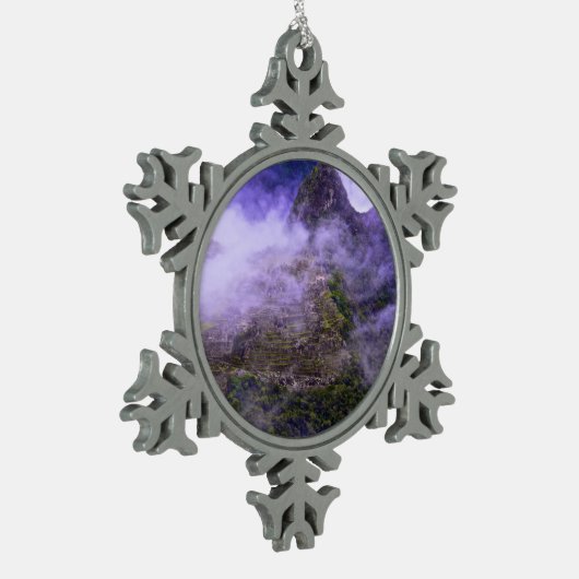 Machu Picchu, Peru Tin Sneeuwvlok Ornament (Links)