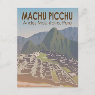 Machu Picchu Peru Travel Art  Briefkaart