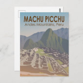 Machu Picchu Peru Travel Art  Briefkaart (Voorkant / Achterkant)