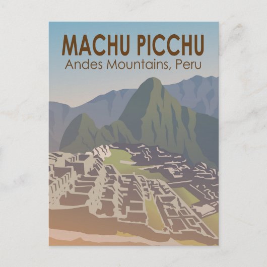 Machu Picchu Peru Travel Art  Briefkaart (Voorkant)