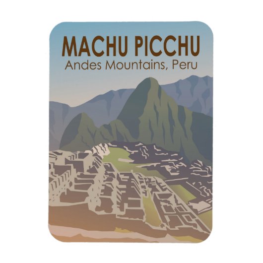Machu Picchu Peru Travel Art  Magneet (Verticaal)