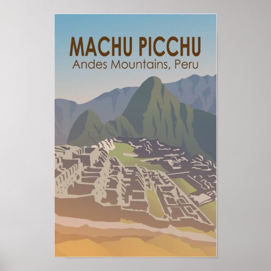 Machu Picchu Peru Travel Art  Poster (Voorkant)