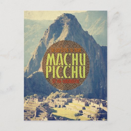Machu Picchu Peru Travel Briefkaart (Voorkant)