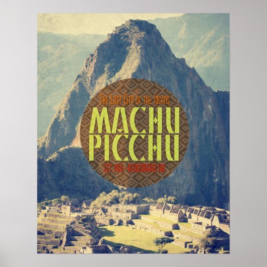 Machu Picchu Peru Travel Poster (Voorkant)