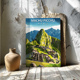Machu Picchu Peru Travel Poster Canvas Wall Art Afdruk