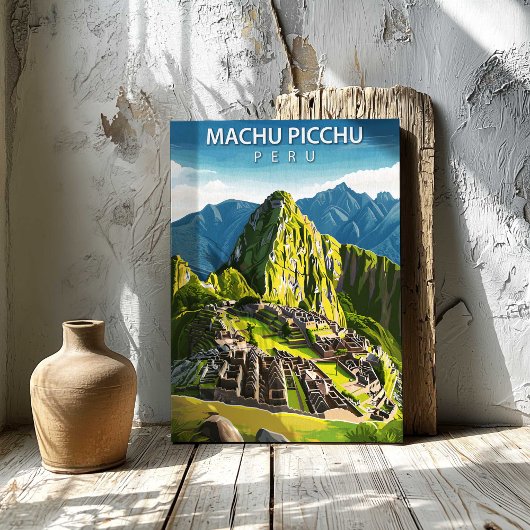Machu Picchu Peru Travel Poster Canvas Wall Art Afdruk