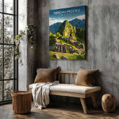 Machu Picchu Peru Travel Poster Canvas Wall Art Afdruk