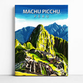 Machu Picchu Peru Travel Poster Canvas Wall Art Afdruk