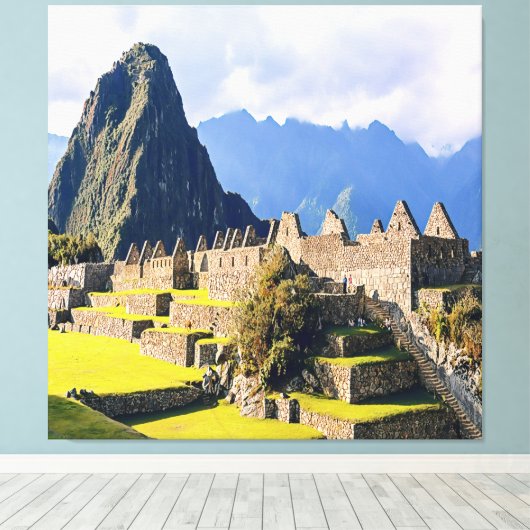MACHU PICCHU - Peru - uitzicht Canvas Afdruk (Insitu (Houten vloer))