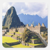 MACHU PICCHU - Peru - uitzicht Vierkante Sticker (Voorkant)