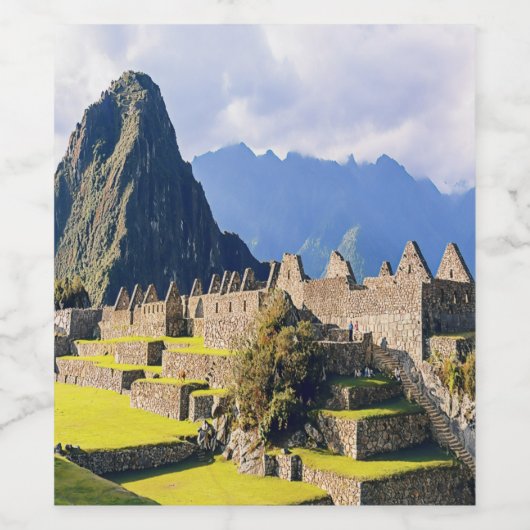 MACHU PICCHU - Peru - uitzicht Wijn Etiket (Enkel label)